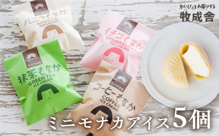 【訳あり】＜牧成舎＞飛騨の手焼き最中アイス ミニサイズ 60ml×5個 妹最中 モナカ 味おまかせセット[Q291_u]