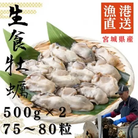 宮城県牡鹿半島産　鮮生牡蠣　500g×2_魚介・海産物 牡蠣（カキ） 貝 かき_【配送不可地域：離島・沖縄県・九州】【1550892】