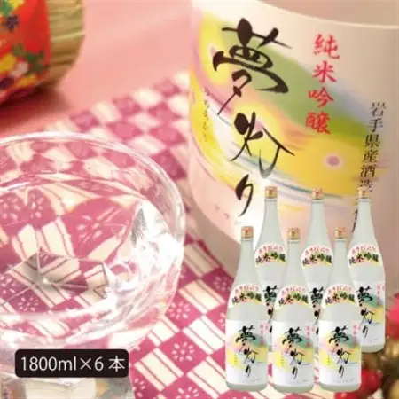 ★あさ開★純米吟醸 夢灯り　1800ml×6本_酒・アルコール 純米吟醸 日本酒 sake サケ_【1559973】