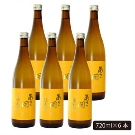 ★あさ開★純米酒 黄ラベル　720ml×6本_酒・アルコール  日本酒 sake サケ_【1563548】