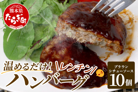 温めるだけ！ レンチン ハンバーグ ≪ ブラウンシチュー ソース ≫ 10個 ハンバーグ 湯煎 レンジ 簡単 大容量 レトルト ハンバーグ 温めるだけ 簡単 冷凍 レンジ 湯せん 個包装 067-0704