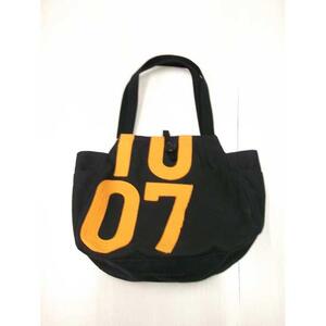 【競走馬調教用ゼッケン使用：ゼッケンバッグ】　トートバッグＬ【2-黒色ゼッケン×橙文字】