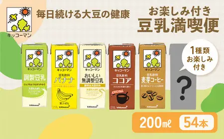 豆乳 お楽しみ付き 200ml 54本 飲み比べ セット キッコーマン たんぱく質