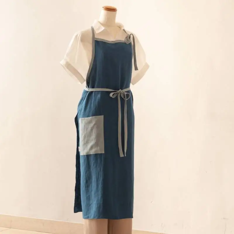 エプロン lithuania linen Apron／リトアニアリネン ブルー