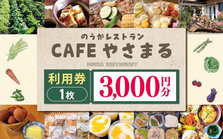 農家レストランCafeやさまる利用券【3,000円分】 | お食事券 食事券 利用券 商品券 チケット グルテンフリー ビーガン やさまる レストラン カフェ 千葉県 君津市 君津 きみつ 