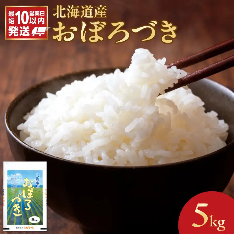 【10営業日以内発送】北海道産 おぼろづき 5kg 精米 お米 令和7年産 即納_Y138-0025
