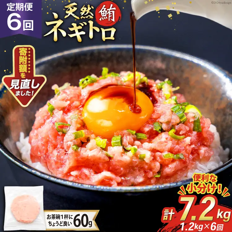 【ネギトロ】6回 定期便 天然 マグロ ネギトロ まぐろたたき 60g 20個 計1.2kg [22424396]