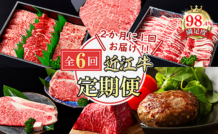 【定期便】近江牛 ｽﾃｰｷ ﾊﾝﾊﾞｰｸﾞ 焼肉 すきしゃぶ ブロック 全6回【FO60W】【 近江牛 】 牛肉