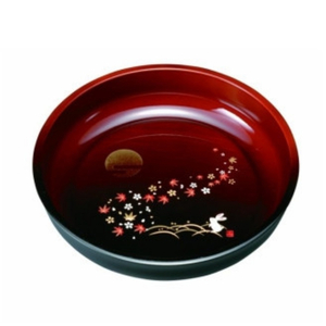 8.0寸 菓子鉢 杢塗分け 春秋月うさぎ【YG69】【yma306】