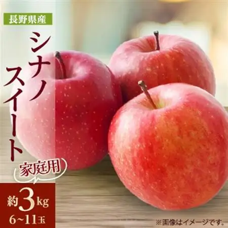 家庭用【2026年発送】長野県産 りんご　シナノスイート　約3kg(6～11玉)【1576278】