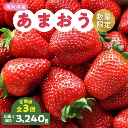 【発送月固定定期便】福岡県産あまおう約270g×4パック全3回_果物・フルーツ いちご  イチゴ 苺  定期便 定期便  _【配送不可地域：離島】【4061046】