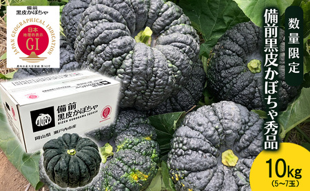 かぼちゃ 【数量限定】備前黒皮かぼちゃ 秀品 10kg (5～7玉) 