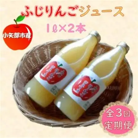 【2ヵ月毎定期便】丸ごとサンふじりんごジュース　1L×2本全3回【4059699】