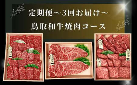 【3回定期便】鳥取和牛 焼肉コース【やきにく 焼き肉 焼肉 モモ サーロイン ステーキ バラ 肩ロース 定期 3回 頒布会 コース ご自宅用 お取り寄せ グルメ プレゼント 冷凍】