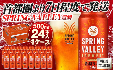 キリン SPRING VALLEY（スプリングバレー） 豊潤ラガー496　500ml　1ケース（24本入）【横浜工場製】 AFA0021