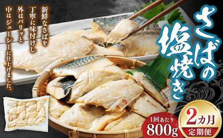【2回定期便】さばの塩焼き 800g