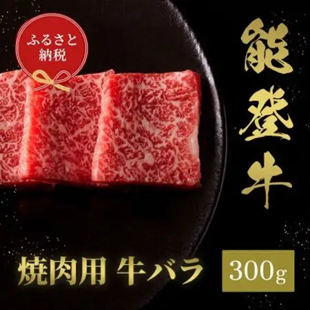 【和牛セレブ】能登牛 牛バラ 焼肉 300g_肉 焼肉 牛肉 やきにく ヤキニク バーベキュー_【配送不可地域：離島】【1556782】