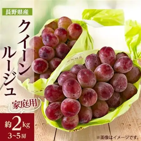 家庭用【2026年発送】長野限定　信州産クイーンルージュ(赤ぶどう)　約2kg(3～5房)【配送不可地域：離島】【1576737】