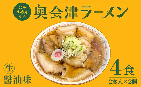 奥会津ラーメン 醤油味 2食入×2個 ラーメン 本格 生麺 只見線パッケージ キハE120形 只見 ご当地ラーメン