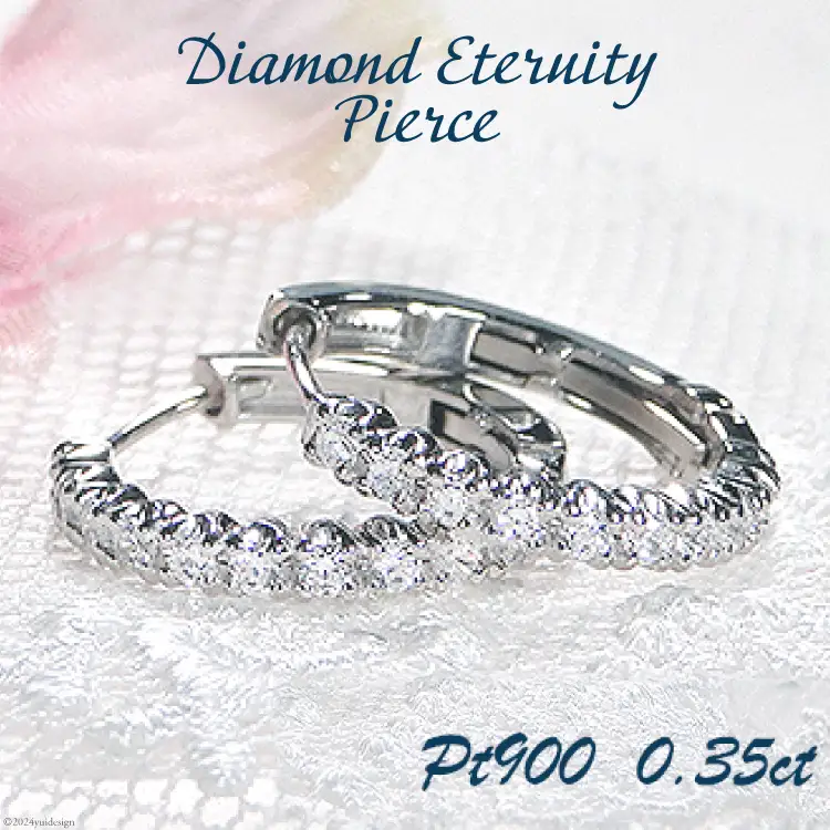ピアス フープピアス プラチナ PT900 ダイヤモンド 0.35ct レディース 円 丸 輪っか バネ式 キャッチレス 中折れピアス【f215-pt】 [株式会社オーダーメイドジュエリーメイ 山梨県 韮崎市 20743779] ジュエリー アクセサリー