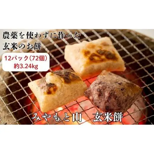 （2026年1～6月発送）農薬を使わずに作った玄米100％の玄米餅　12パック ／ 餅 もち モチお餅 おもち 玄米 玄米餅 玄米もち 切り餅 みやもと山 千葉県 匝瑳市 送料無料