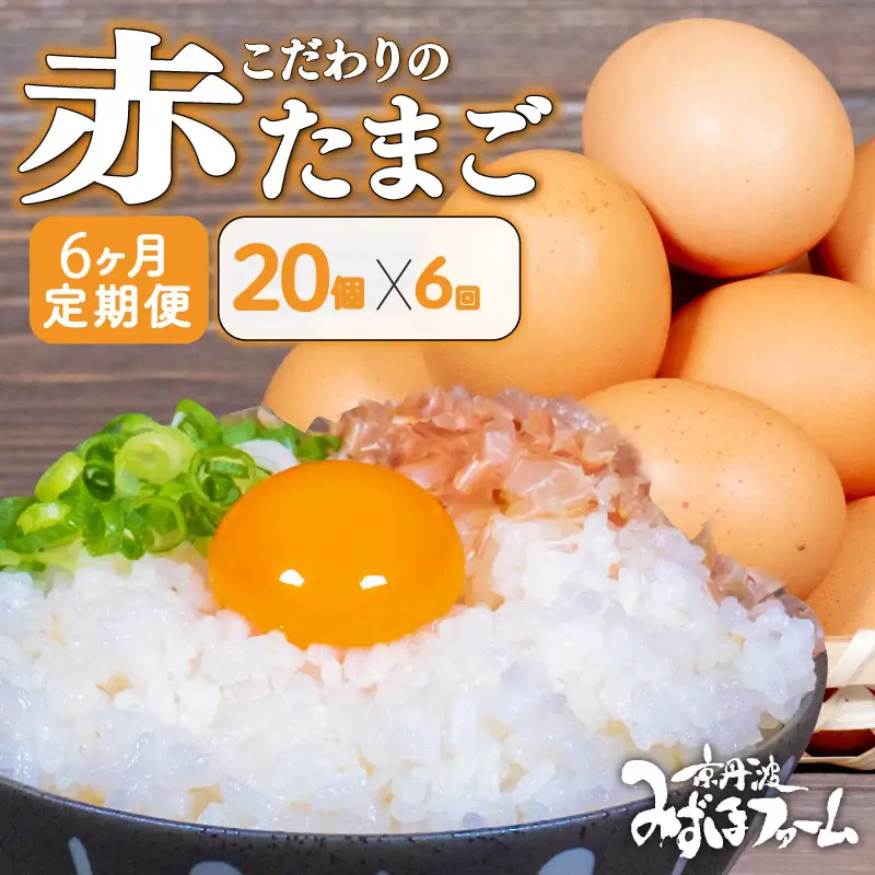 【卵 定期便6回】京丹波こだわり「赤たまご」卵20個