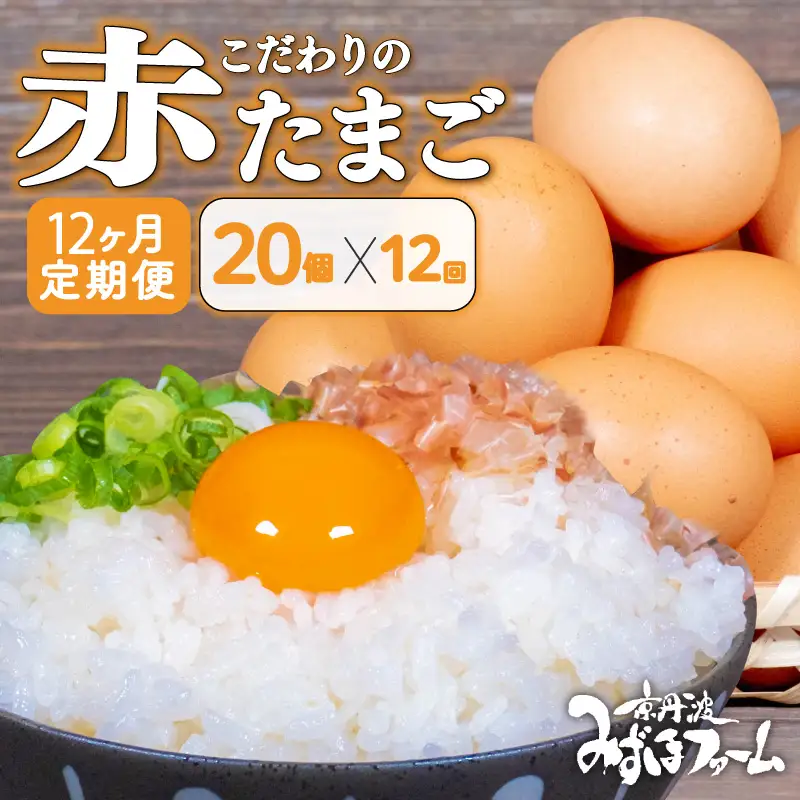 【卵 定期便12回】京丹波こだわり「赤たまご」卵20個