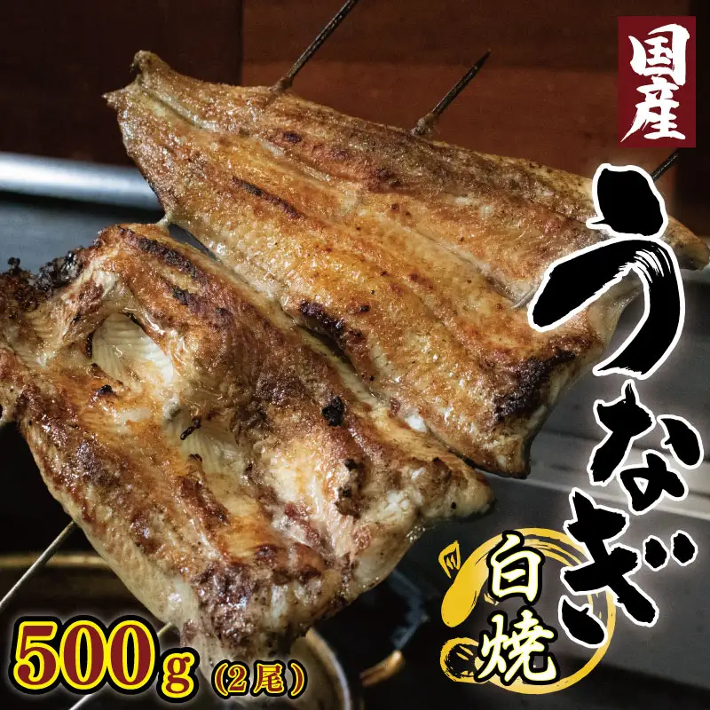 うなぎ 鰻 国産 500g 2尾 うなぎ白焼 タレ付き 鰻