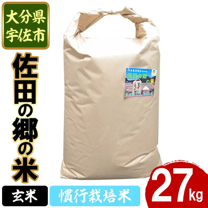 ＜令和7年産＞佐田の郷の米 玄米 慣行栽培米(27kg)お米 玄米 ごはん ヒノヒカリ ひのひかり ブランド米 常温 常温保存【111700903】【雅設置プロジェクト　佐田の郷の会】