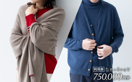 カシミヤ あとから選べる！ カシミヤ ≪白田のカシミヤ≫ 利用券 75万円分 