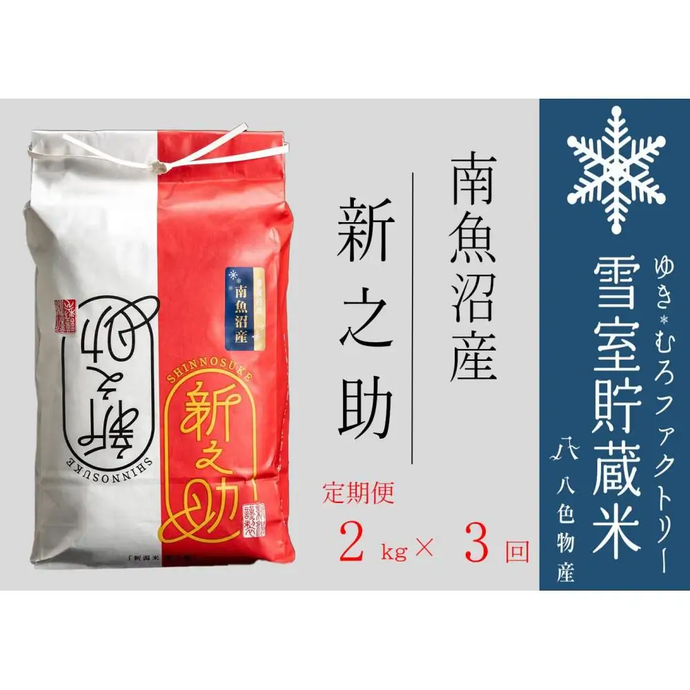 【令和７年】新之助【定期便2kg×3回】雪室貯蔵米 南魚沼産【定期便 銘柄米 ブランド米 精米 新之助 魚沼産 新潟米 新潟県産 産地直送 ご飯 御飯 ごはん お米 米 こめ コメ】