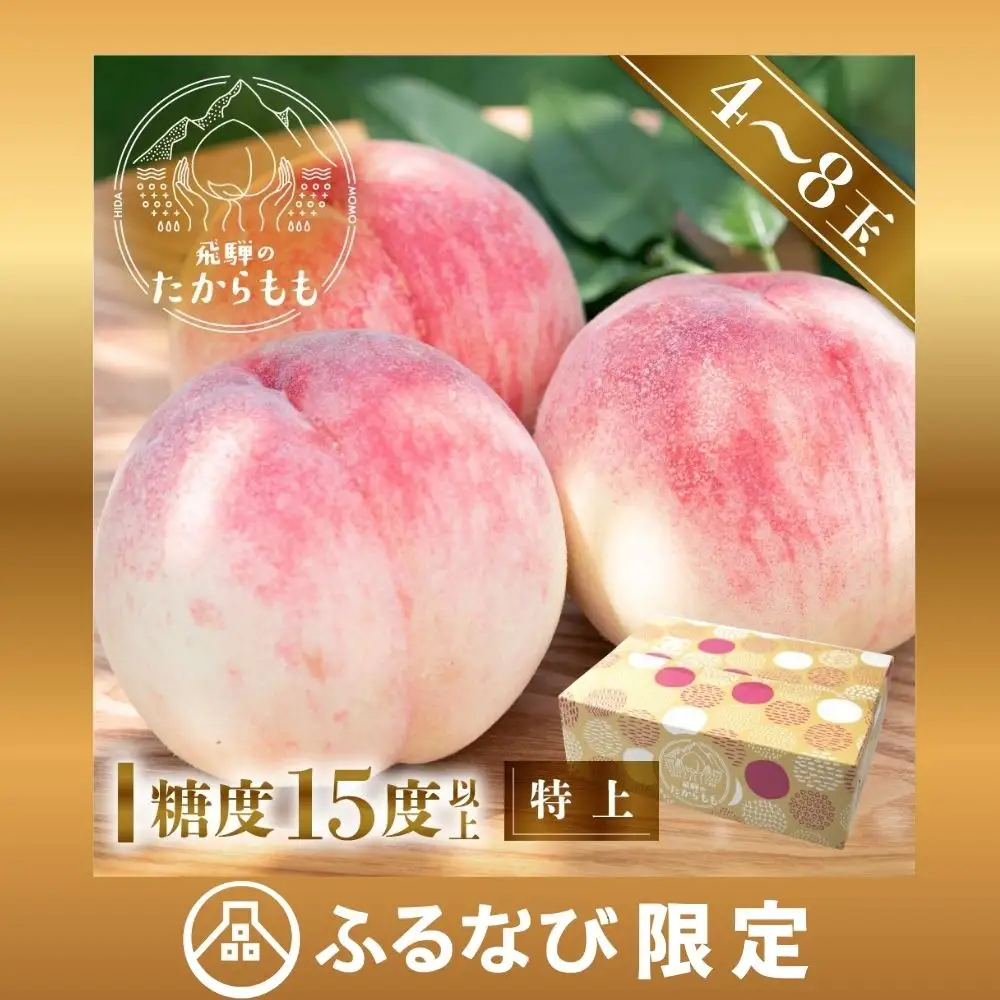 【ふるなび限定】訳あり 桃 飛騨の桃（4-8玉）FN-Limited-PR