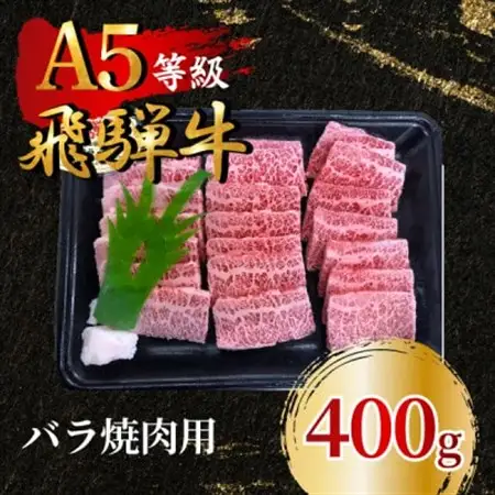 飛騨牛5等級 バラ焼肉用400g　FTA170_肉 焼肉 牛肉 やきにく ヤキニク バーベキュー  肉 飛騨牛 牛肉 うし ビーフ_【配送不可地域：離島】【1578184】
