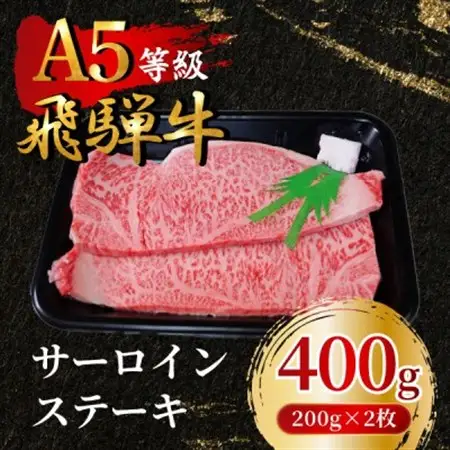 飛騨牛5等級 サーロインステーキ400g(200g×2枚)　FTA189_肉 ステーキ 牛肉 ビーフステーキ  肉 飛騨牛 牛肉 うし ビーフ_【配送不可地域：離島】【1578190】
