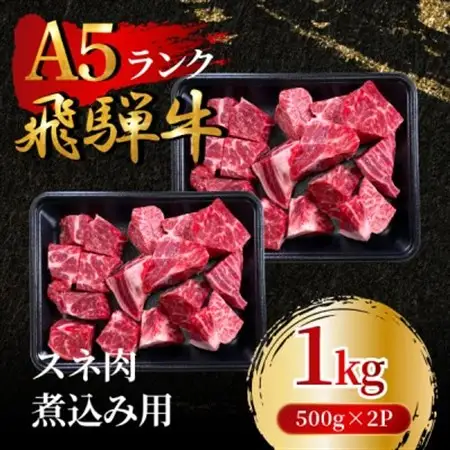 飛騨牛5等級 スネ肉煮込み用1kg(500g×2P)　FTA282_肉 飛騨牛 牛肉 うし ビーフ_【配送不可地域：離島】【1578295】