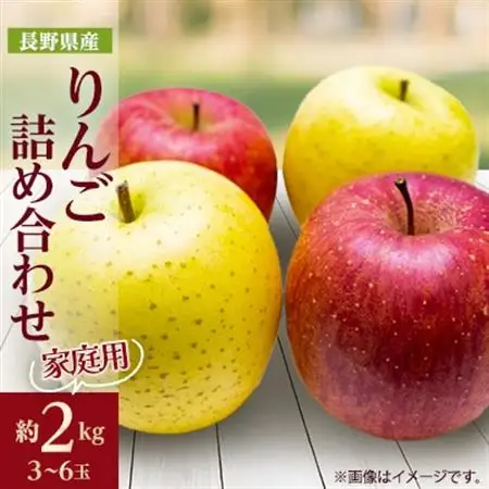 家庭用 りんご サンふじ＆シナノゴールド 詰め合わせ 約2kg(3～6玉程度)【1577926】