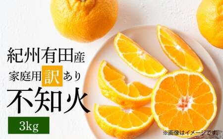 G7357_【2027年先行予約】紀州有田産 不知火 (しらぬい)【家庭用 訳あり】3kg デコポン フルーツ デザート 柑橘 果物 果実 みかん お取り寄せ 和歌山県 湯浅町 送料無料