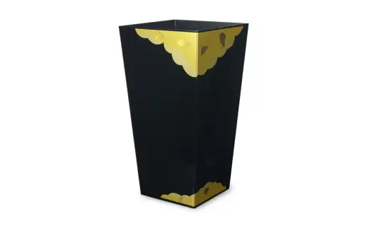 蒔絵調 ダストボックス L角 9.5L 金雲ブラック タツクラフト 【Tk151】【ttcf922-maki-kbl-9d5】