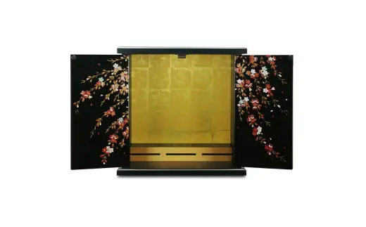 タツクラフト 紀州塗り ミニ仏壇 雅 小 しだれ桜 【Tk166】【ttcf922-butu-sch】