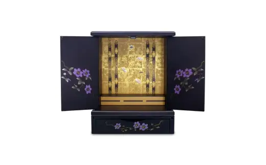 タツクラフト 紀州塗り ミニ仏壇+置き台 セット 鉄仙 大 【Tk247】【ttcf922-butu-lset】