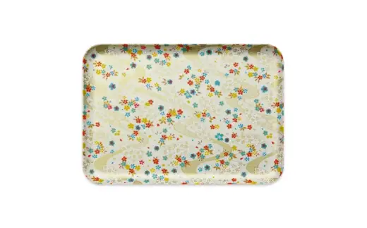 タツクラフト 友禅和紙トレー M 33cm 2枚セット 桜扇 金流水 【Tk312】【ttcf922-yum-10】