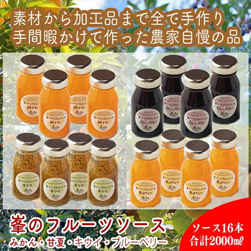 スイスで加工品を学んだ農家が作った手づくりジャムソース 16本セット 手作りみかん キウイ あまなつ ブルーベリー他 125ml 詰め合わせ ギフト【 家庭用 自宅用 贈答品 贈答用 ギフト お取り寄せ お中元 お歳暮 贈り物 お祝い 神奈川県 小田原市 ジャム ジャム 】