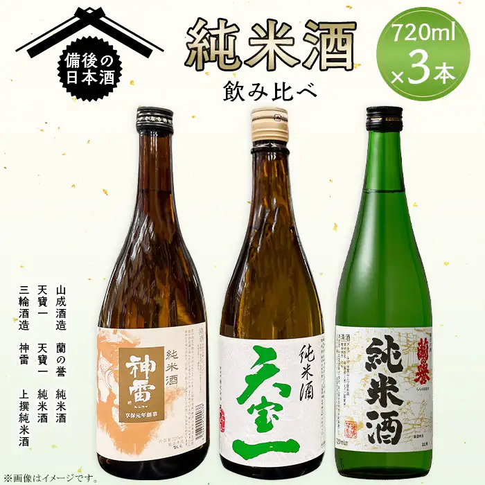 【びんご圏域連携】備後の日本酒『純米酒』飲み比べセット No.1035