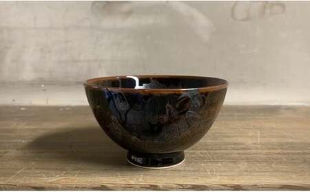 井上祐希作 天目銀滴飯碗（小）井上萬二窯  お茶碗 おちゃわん 食器 器 30000円 3万円 A30-657