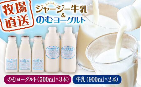 低温殺菌牛乳 ジャージー牛乳 牛乳 無添加　飲むヨーグルト ヨーグルト 冷蔵 冷蔵配送 飲み物 人気　5本セット　【よこすか関口牧場】[AKGN005]