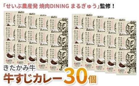 きたかみ 牛すじ カレー 200g × 30個 ご当地 レトルトカレー レトルト 中辛 きたかみ牛 黒毛 和牛 ４等級 A4 ランク 食事 簡単 温めるだけ 手軽 簡単 かんたん 時短 お手軽 牛すじ 焼肉DINING まるぎゅう 西部開発農産 備蓄 防災 岩手県 北上市 L0057