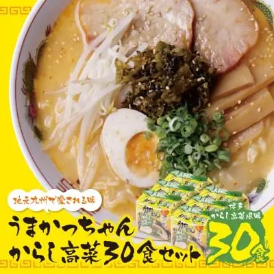 Y55-36 うまかっちゃん 豚骨ラーメン＜博多からし高菜風味＞(5袋×6)30食 ラーメン
