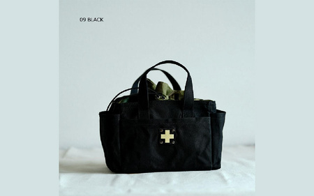 木の庄帆布 ミルクトートラウンドバッグ#09 BLACK / BLACK ｰ シンプルでいて、使い方は無限大 自由自在なトートバッグ