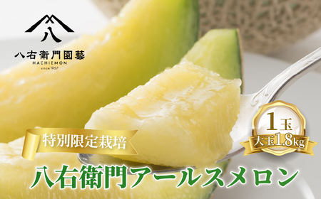 《先行予約》 アールスメロン 大玉1.8kg 1玉 特別限定栽培 八右衛門