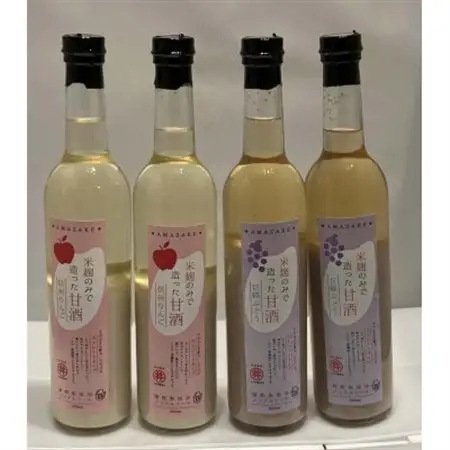 信州りんご・巨峰ぶどうの甘酒(500ml×各2本)　信州味噌の丸井伊藤商店_酒・アルコール 甘酒  _【1576487】